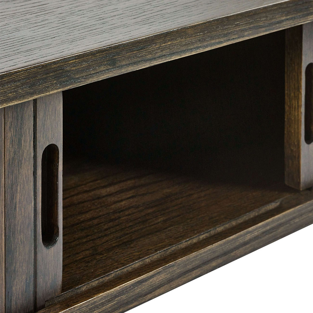 Julian Bowen Arya 2 Door Dark Oak Effect Fluted Side Table Image 7