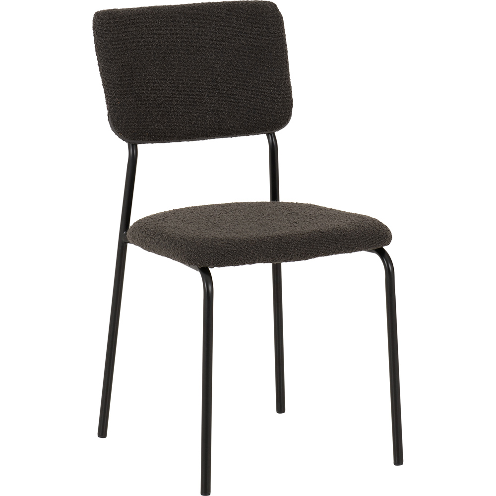 Seconique Sheldon Set of 4 Grey Boucle Fabric Dining Chair Image 4