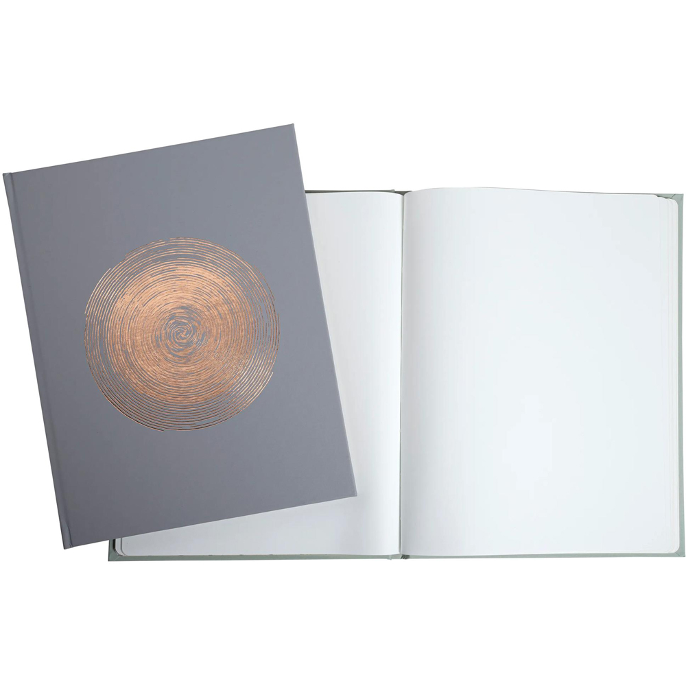 Exacompta Ellipse Grey Rose Gold Embossed Guest Book with Gold Edges 100 Pages Image 4