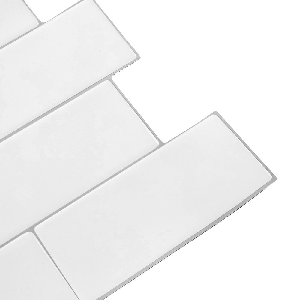 Living and Home Brick Effect Light Beige Rectangle Self Adhesive Wall Sticker 10 Pack Image 4