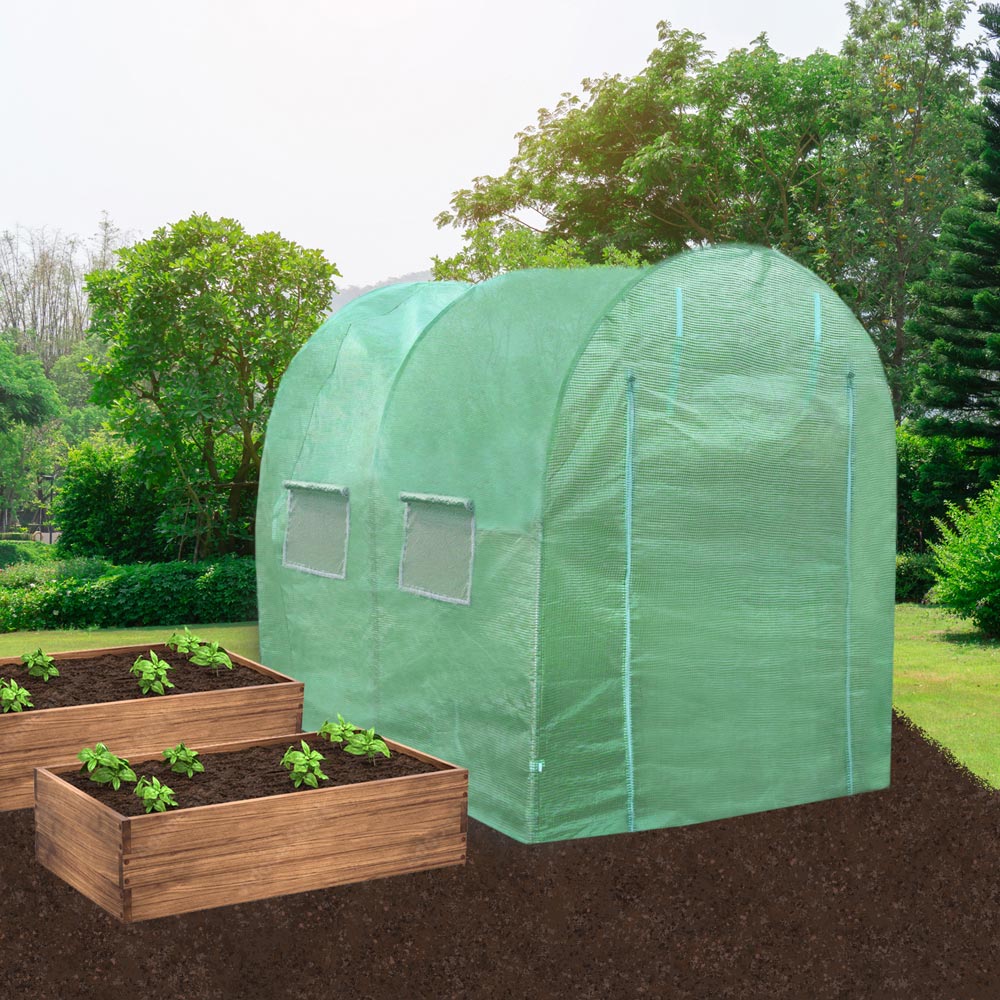 MonsterShop Green Thick PE Cover 6.6 x 13.1ft Polytunnel Greenhouse Image 3