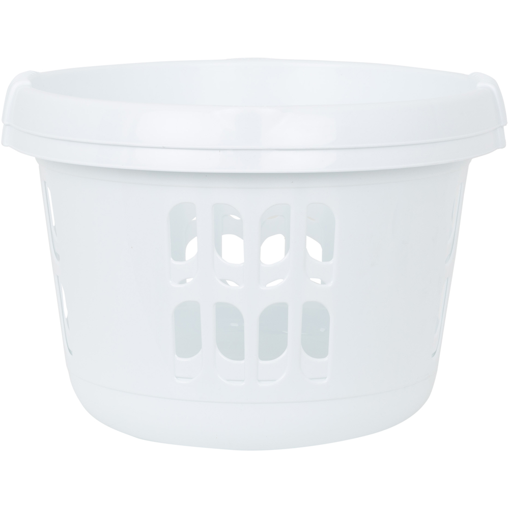 2 x Wham Casa Plastic Round Laundry Basket Ice Wht Image 3