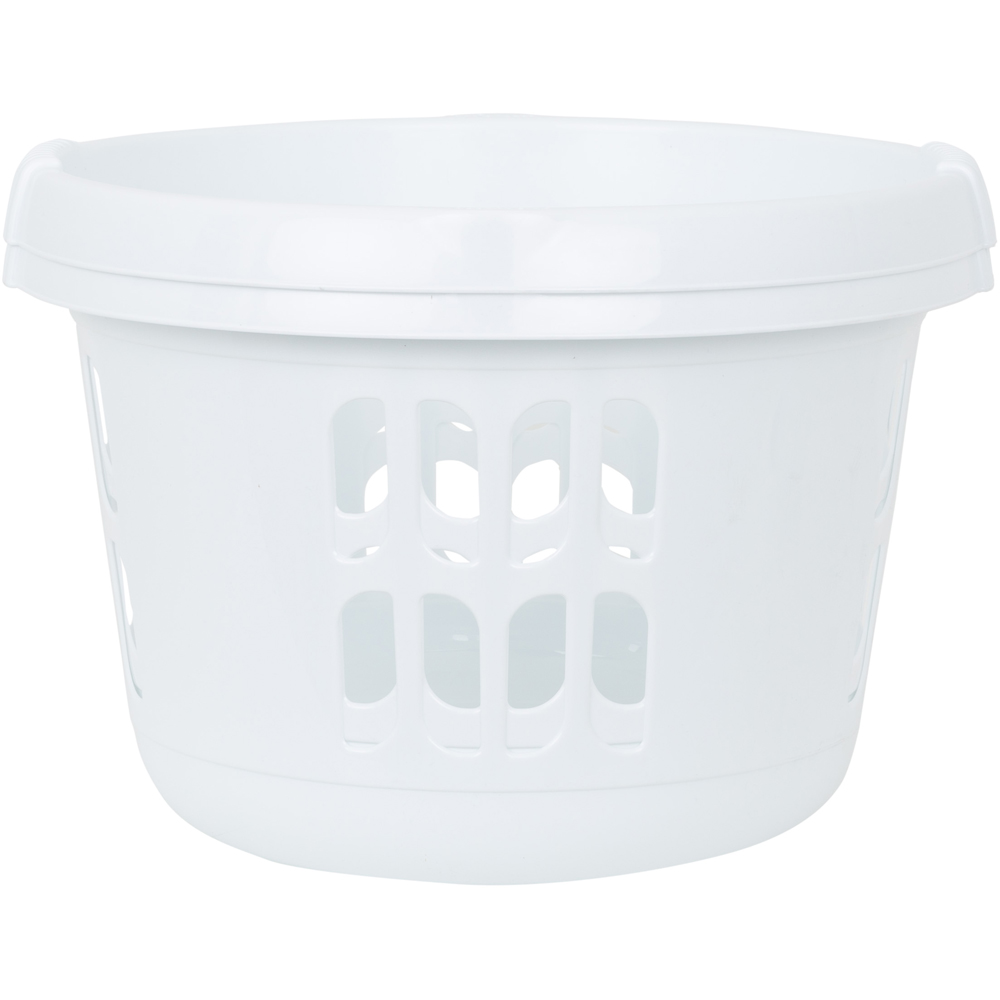 Wham Casa Ice White Plastic Round Laundry Basket 2 Pack Image 3