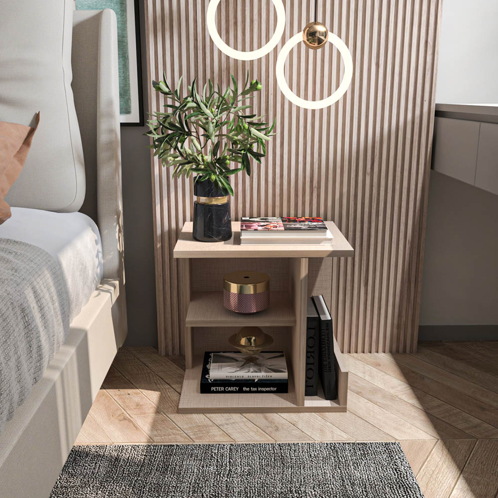 Decorotika Karamira 3 Shelf Cottonbeige Bedside Table Image 6