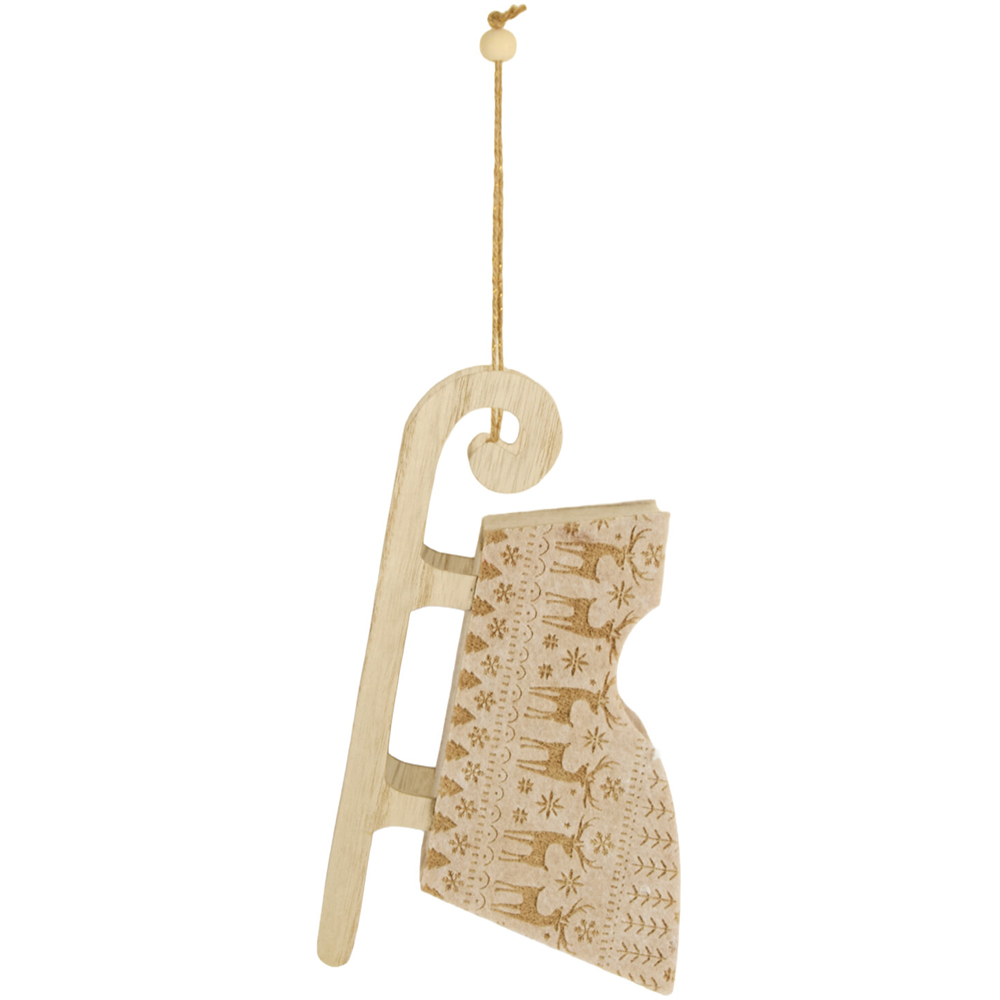 Felt Scandi Sleigh Decoration Natural Image 4