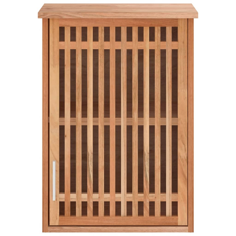 vidaXL Single Door Solid Walnut Wood Wall Mounted Bathroom Cabinet Image 3