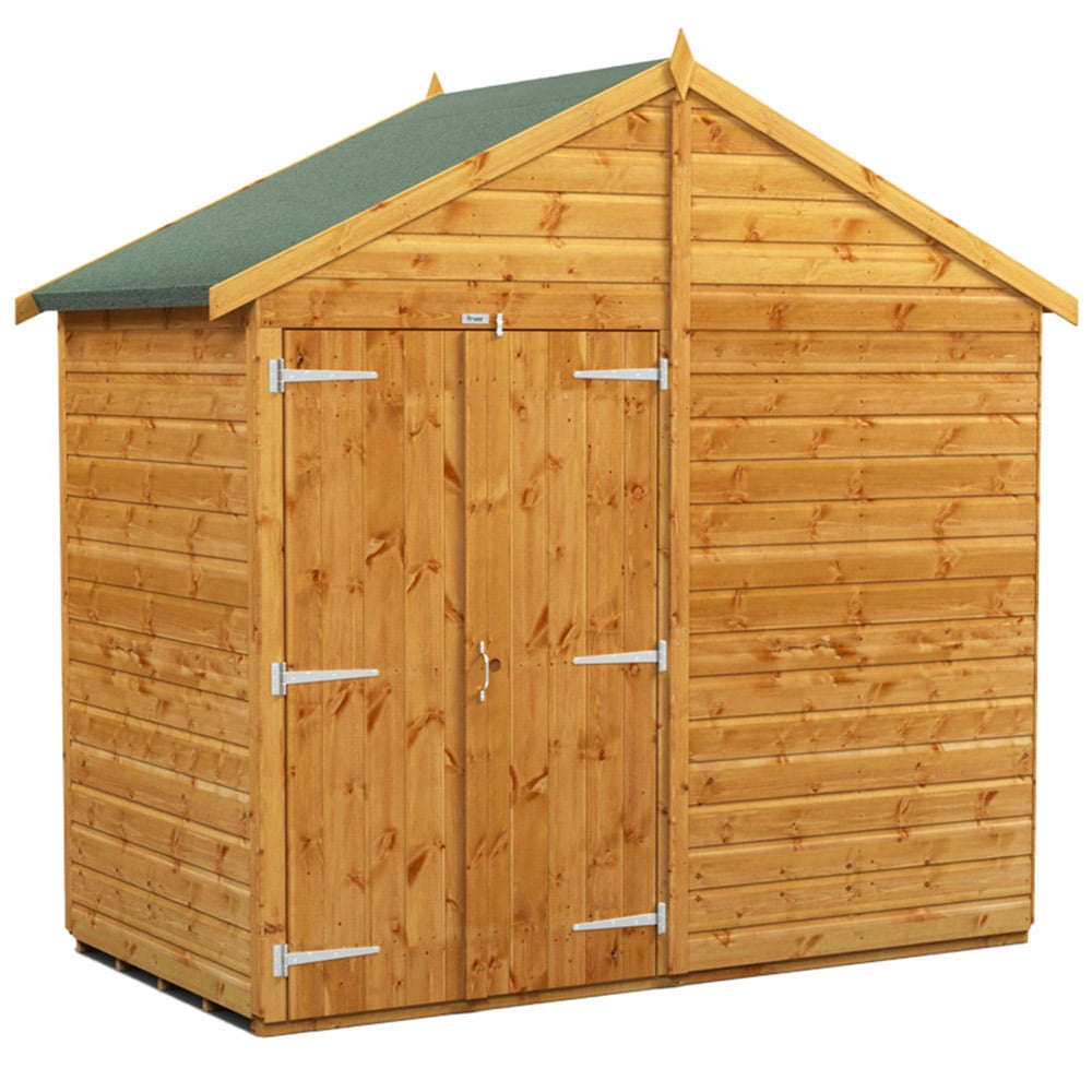 Power Sheds 4 x 8ft Double Door Apex Wooden Shed Image 1