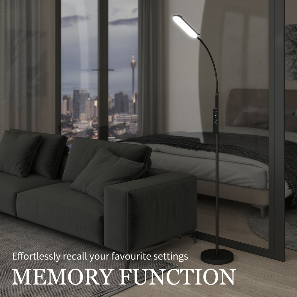 HOMCOM Black LED Adjustable Floor Lamp with Magnetic Remote Image 5