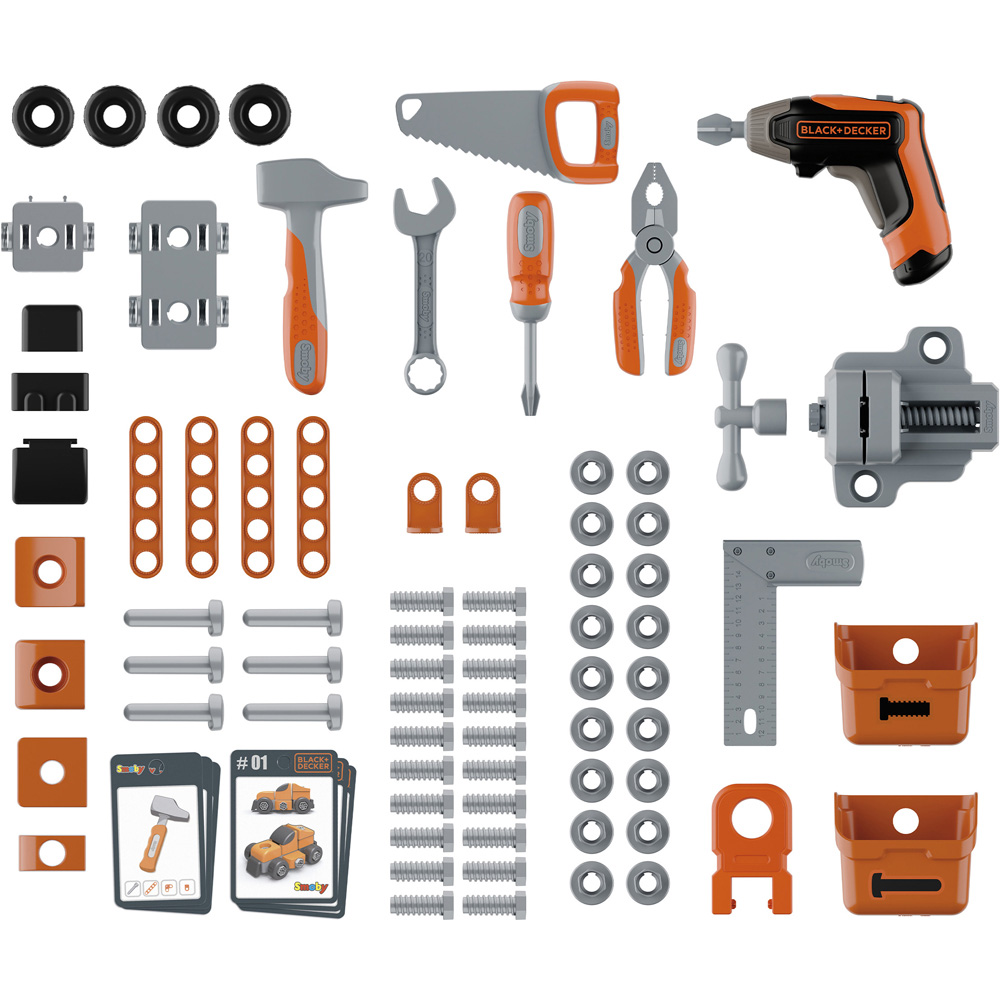 Smoby Black and Decker Kids Bricolo Pro Workbench with Tools and Storage Image 3