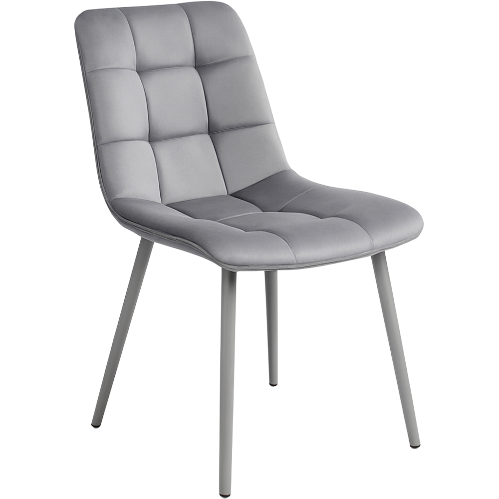 Kosy Koala 4 Seater Glass Round Dining Set Grey Velvet Image 2