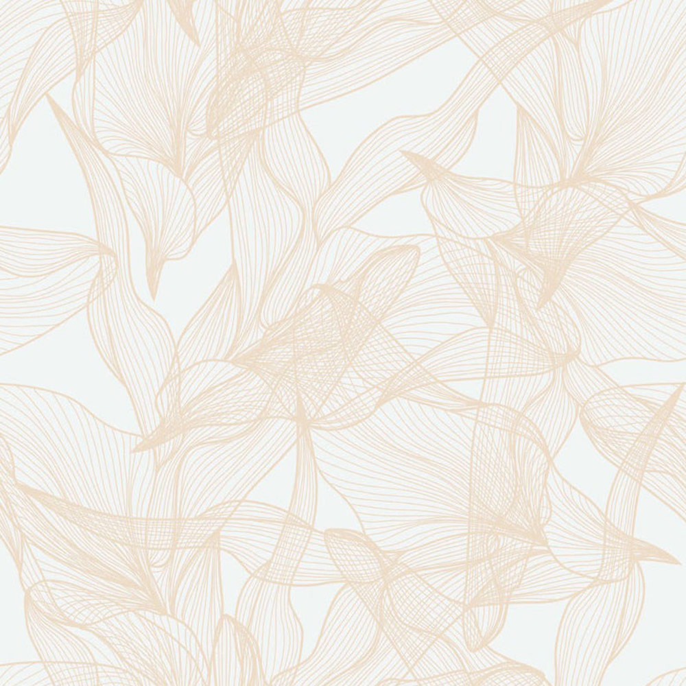 Bobbi Beck Eco Luxury Abstract Line Floral Beige Wallpaper Image