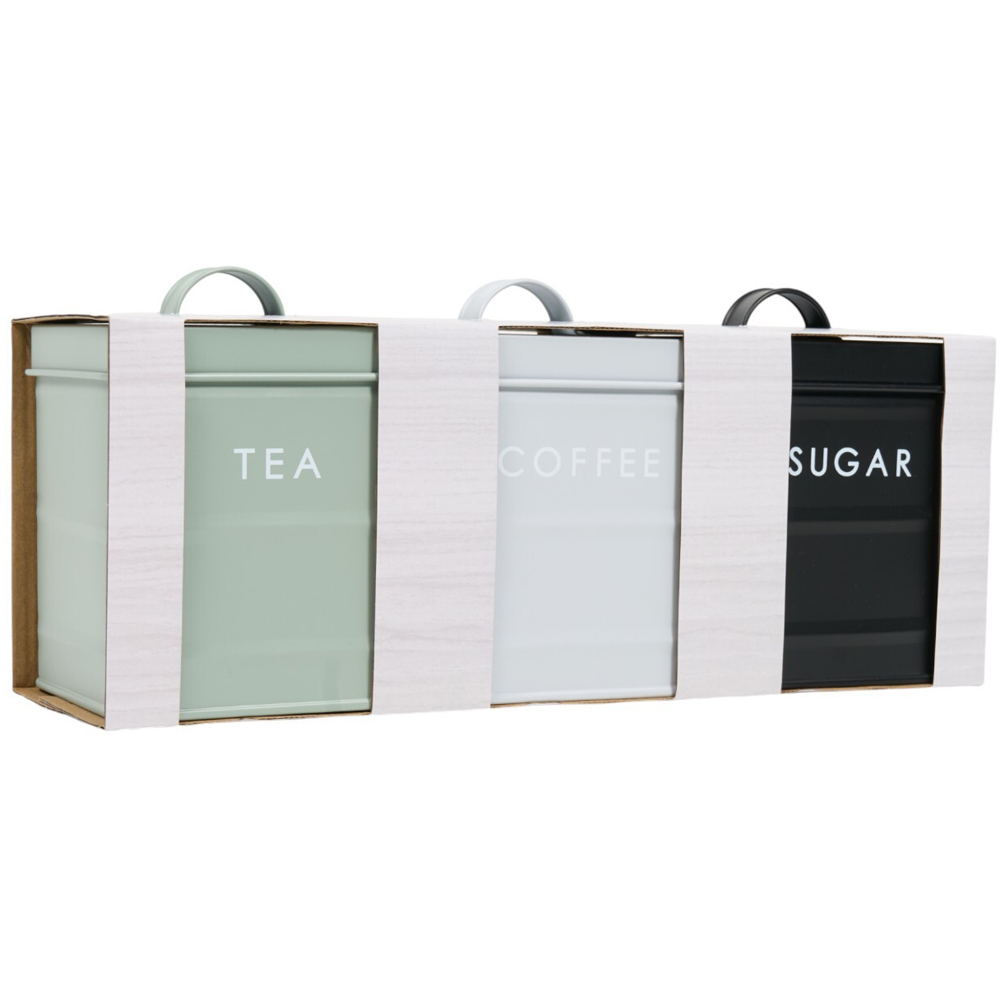 Set of 3 Square Ribbed Canisters Image 2