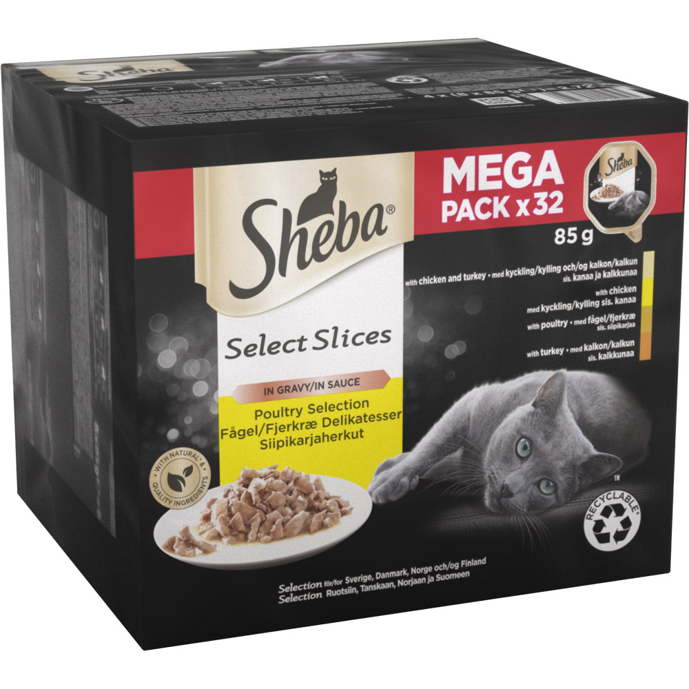 Sheba Select Slices Cat Trays Poultry Collection in Gravy 32 x 85g Image 2