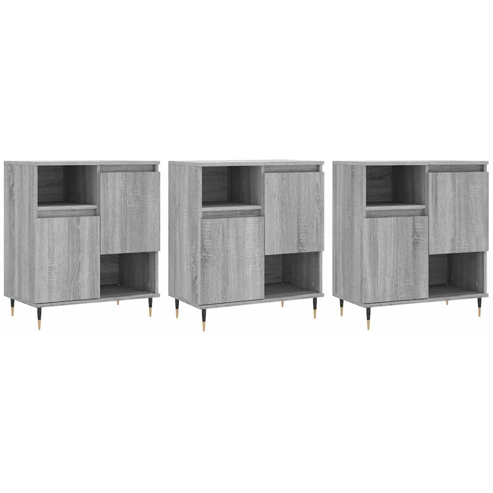 vidaXL 6 Door 6 Shelf Grey Sonoma Sideboard 3 Pack Image 2