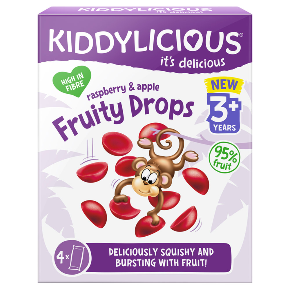 Kiddylicious Fruity Drops Raspberry &Apple 4 pack Image