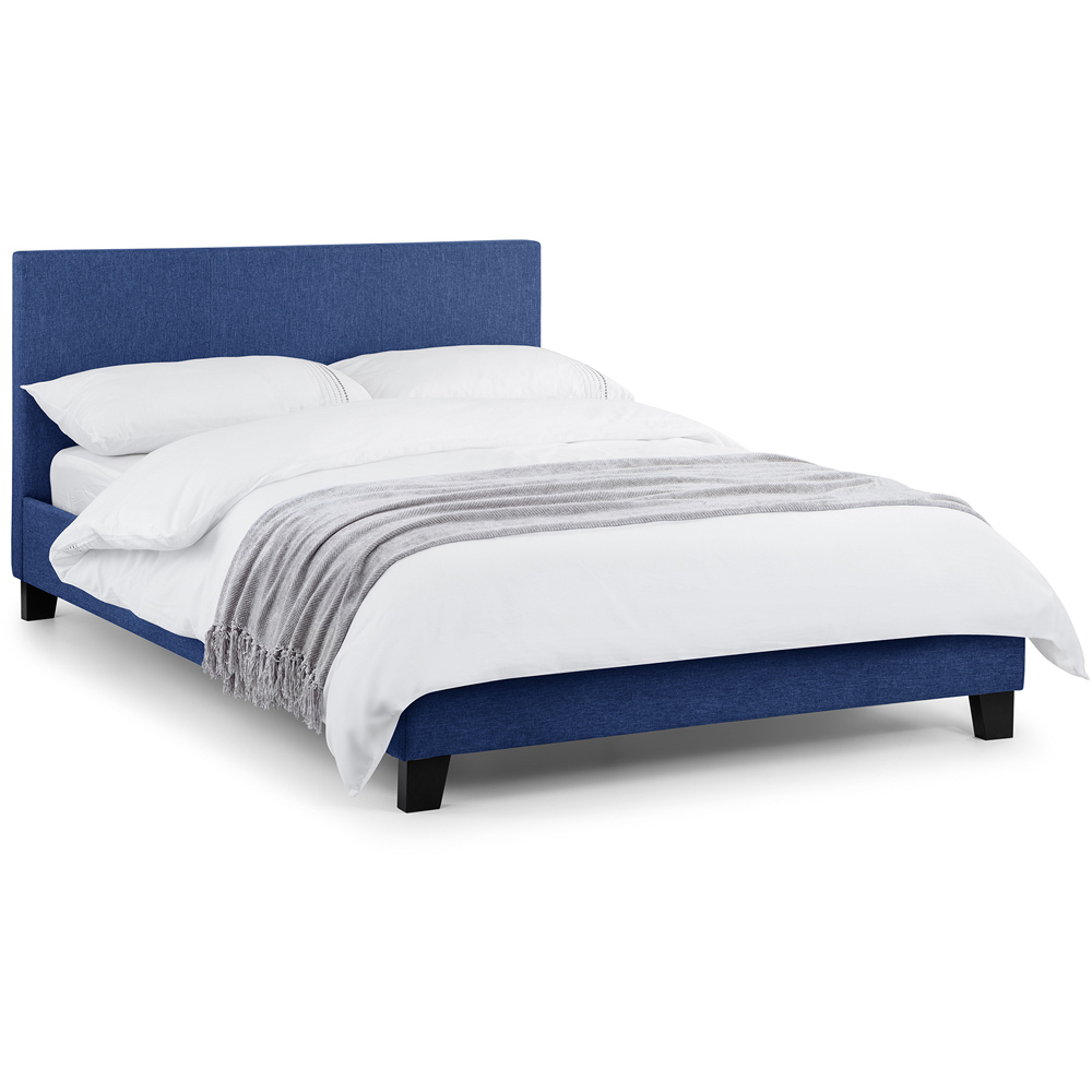 Julian Bowen Rialto Double Dark Blue Linen Bed Image 2
