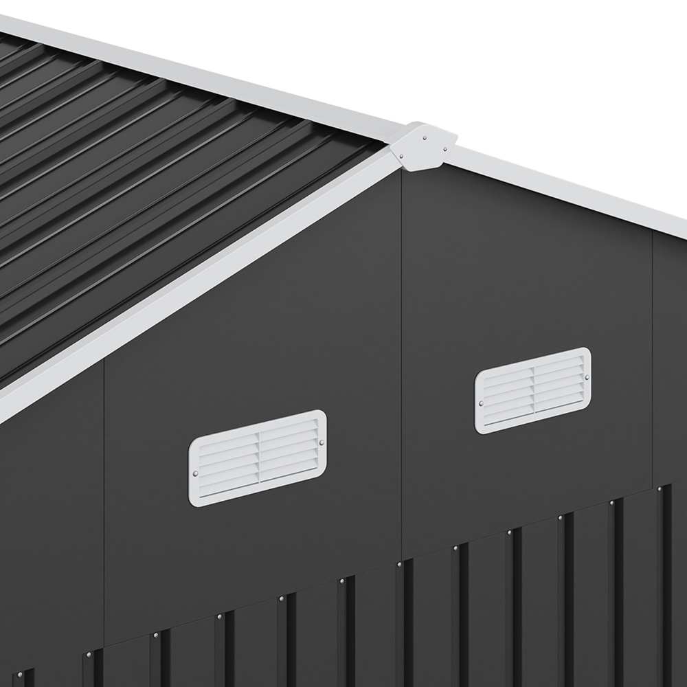 Living and Home 12 x 10ft Metal Apex Garden Storage Shed with 2 Windows Image 6