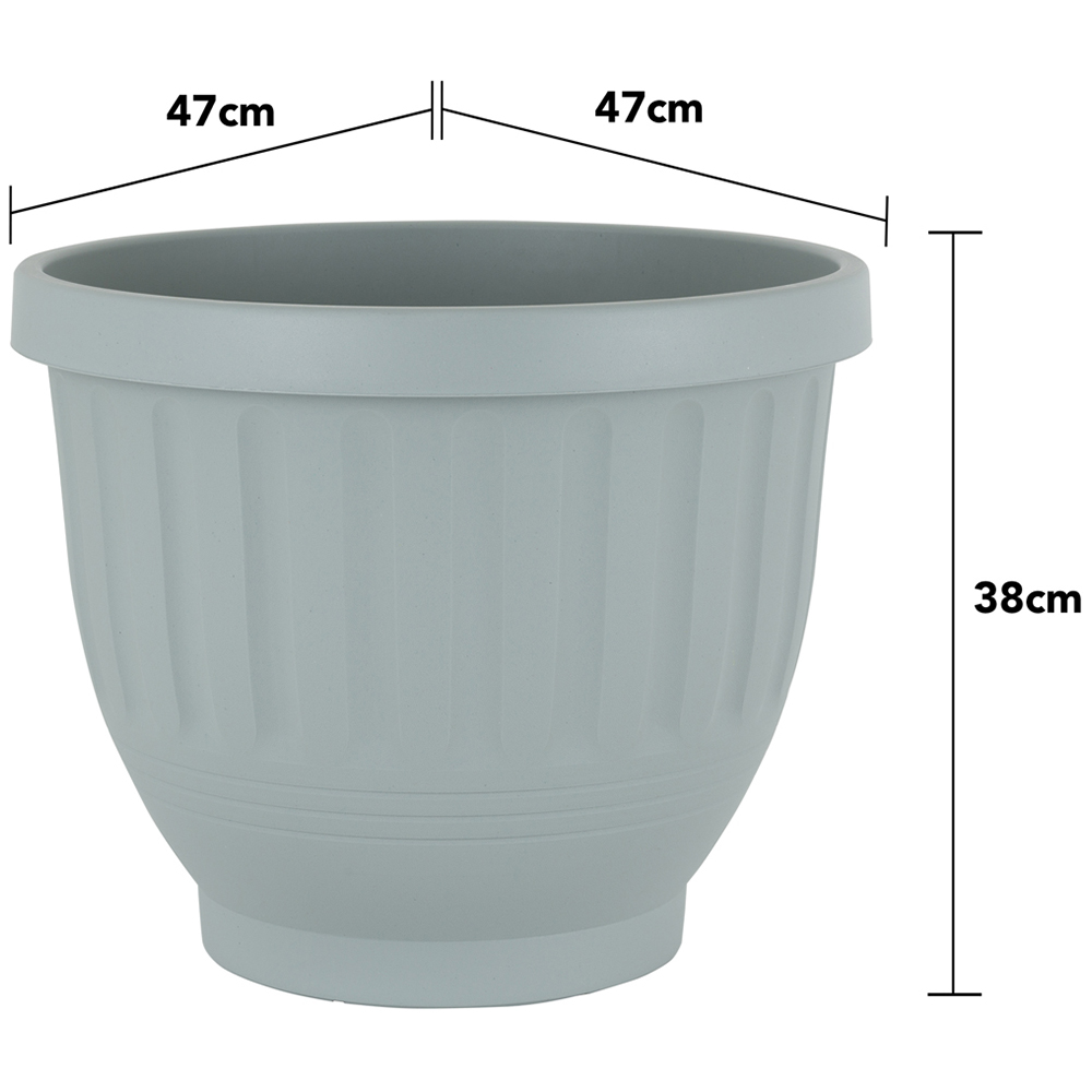 Wham Etruscan Soft Grey Round Recycled Plastic Planter 47cm 4 Pack Image 4