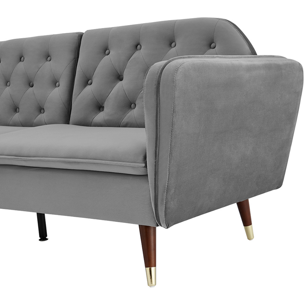 Home Detail Whitby 2 Seater Dark Grey Velvet Sofa Bed Image 6