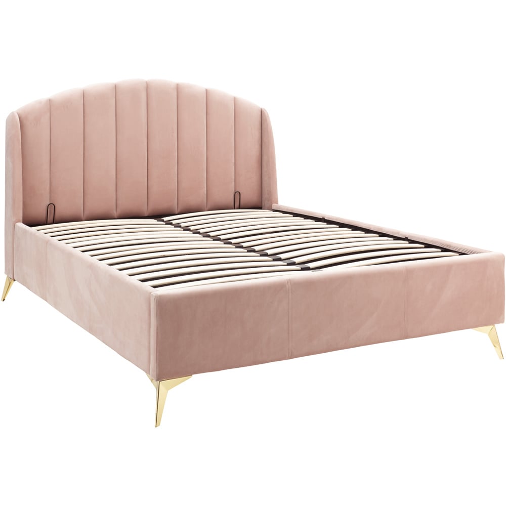 GFW Pettine Double Blush Pink End Lift Ottoman Bed Image 4