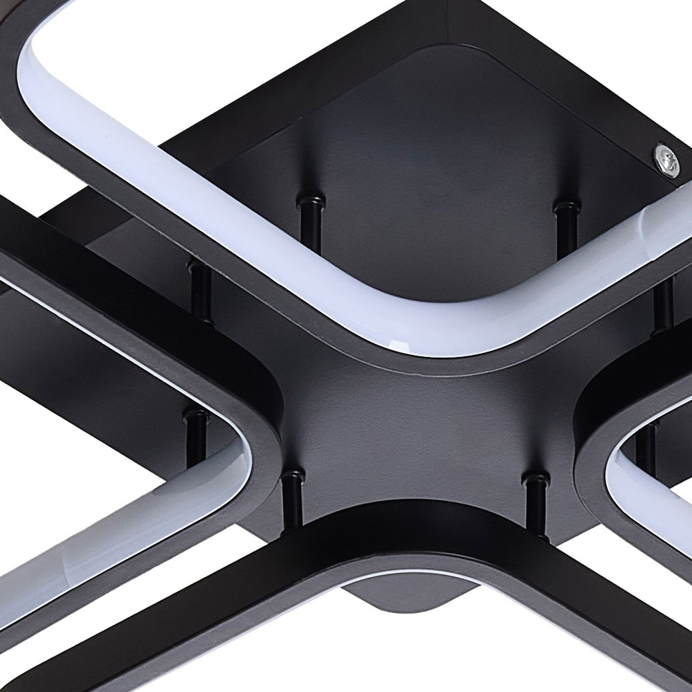 Living and Home Black 4 Square LED Ceiling Light with Remote Image 4