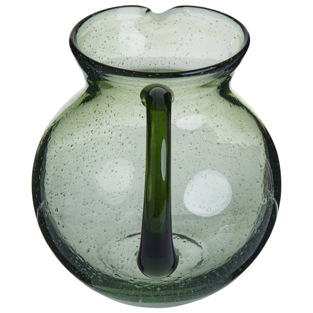 Wilko Green Bubble Glass Jug Vase Image 3