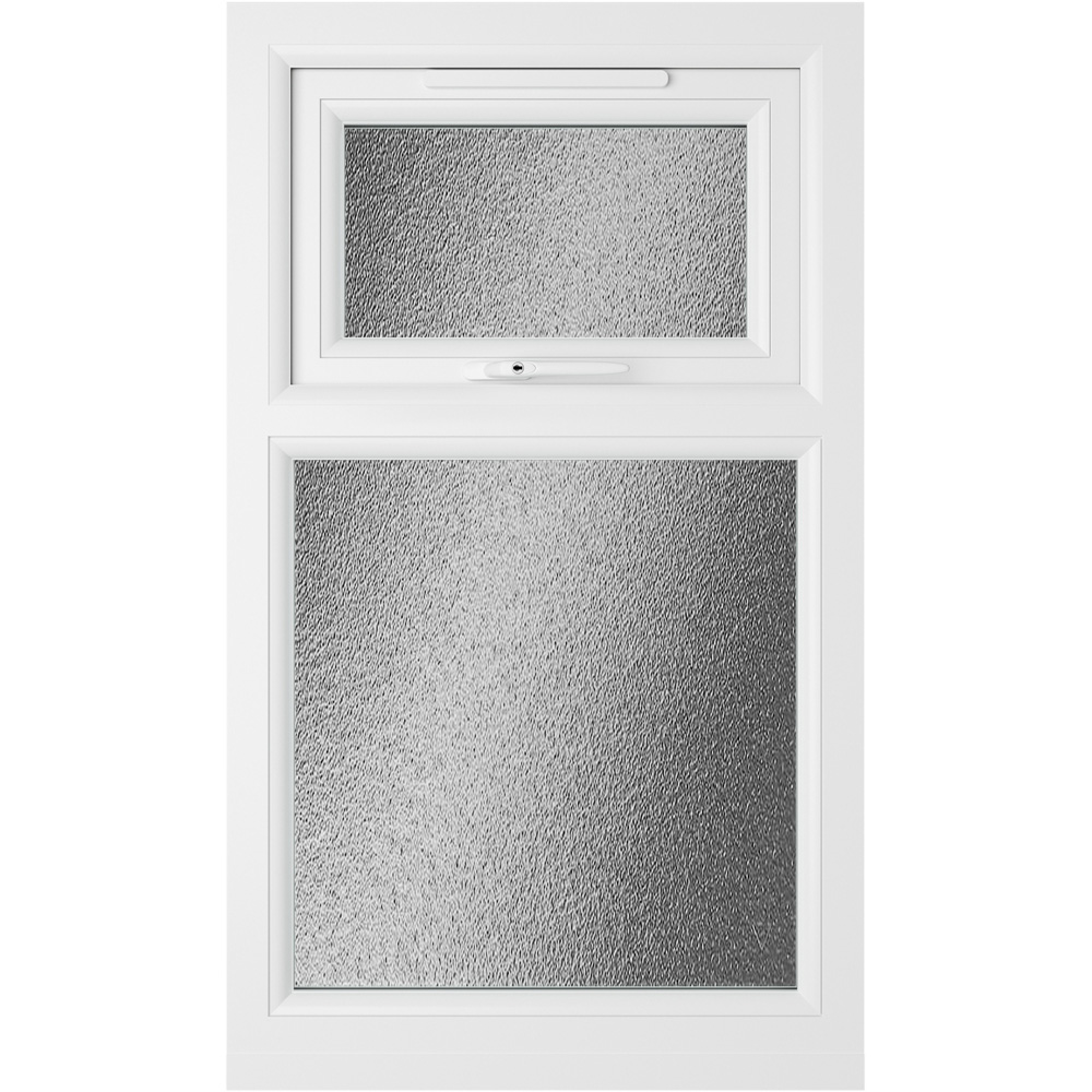 Crystal Black and White Top Hung Over Fixed Light Obscure Triple Glazed Window 610 x 1115mm Image 3