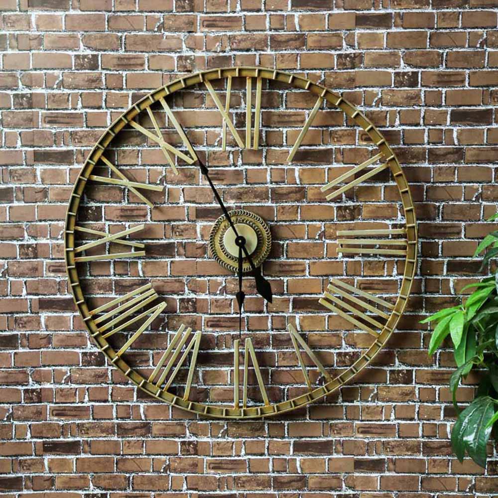 Charles Bentley Bronze Wrought Iron Extra Large Garden Clock 95cm Image 2