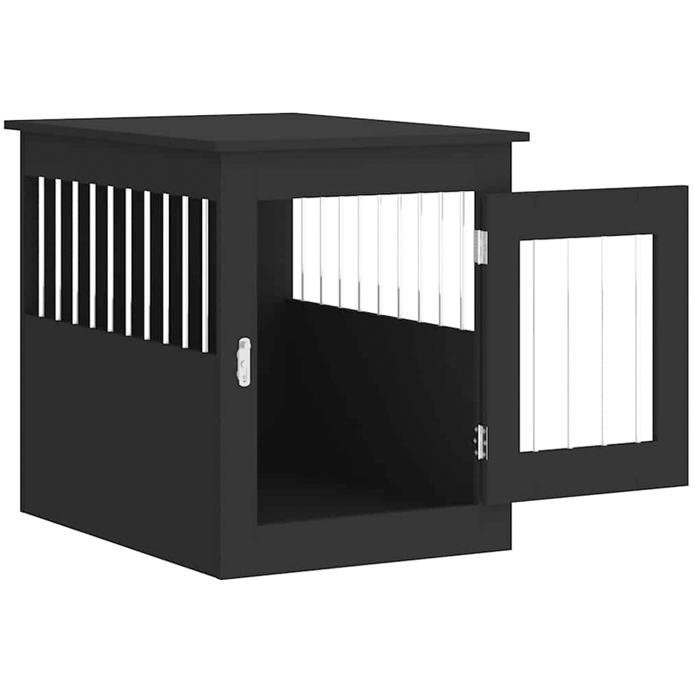 vidaXL Black Engineered Wood Dog Crate Furniture 55 x 75 x 65cm Image 5