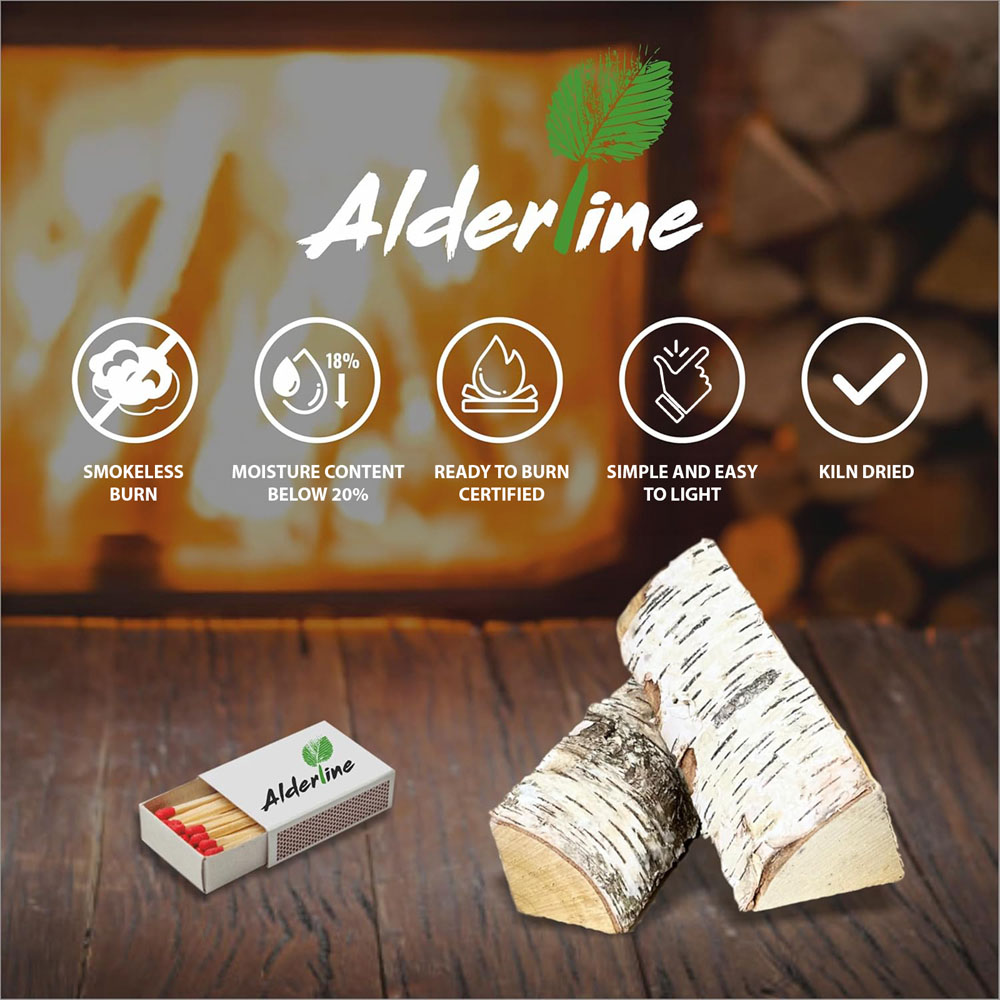 RoyalFire Alderline Kiln Dried Birch Firewood Bag 7kg Image 3