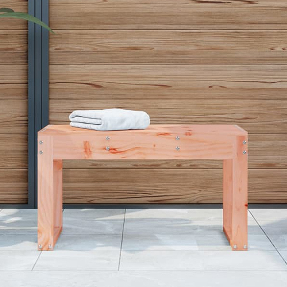 vidaXL Natural Solid Douglas Wood Slatted Garden Bench 80 x 38 x 45cm Image 1