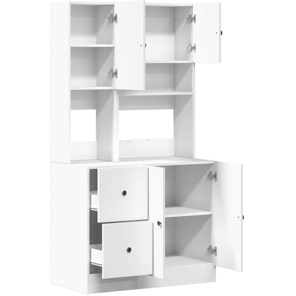 vidaXL 5 Door 2 Drawer Single Shelf White Kitchen Cabinet Image 3