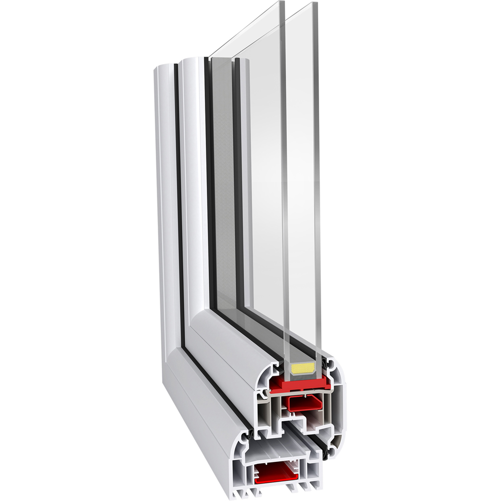 Crystal uPVC Double Glazed Window LH Side Hung Next to a Fixed Grey White Clear Glass 1190x965mm Image 4