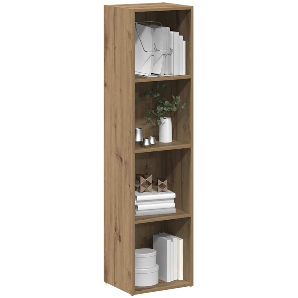 vidaXL 3 Shelf Artisanal Oak Bookcase Image 4