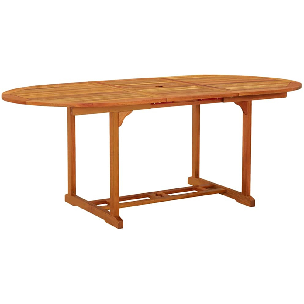 vidaXL 6 Seater Solid Eucalyptus Extendable Garden Table Reddish Brown Image 1