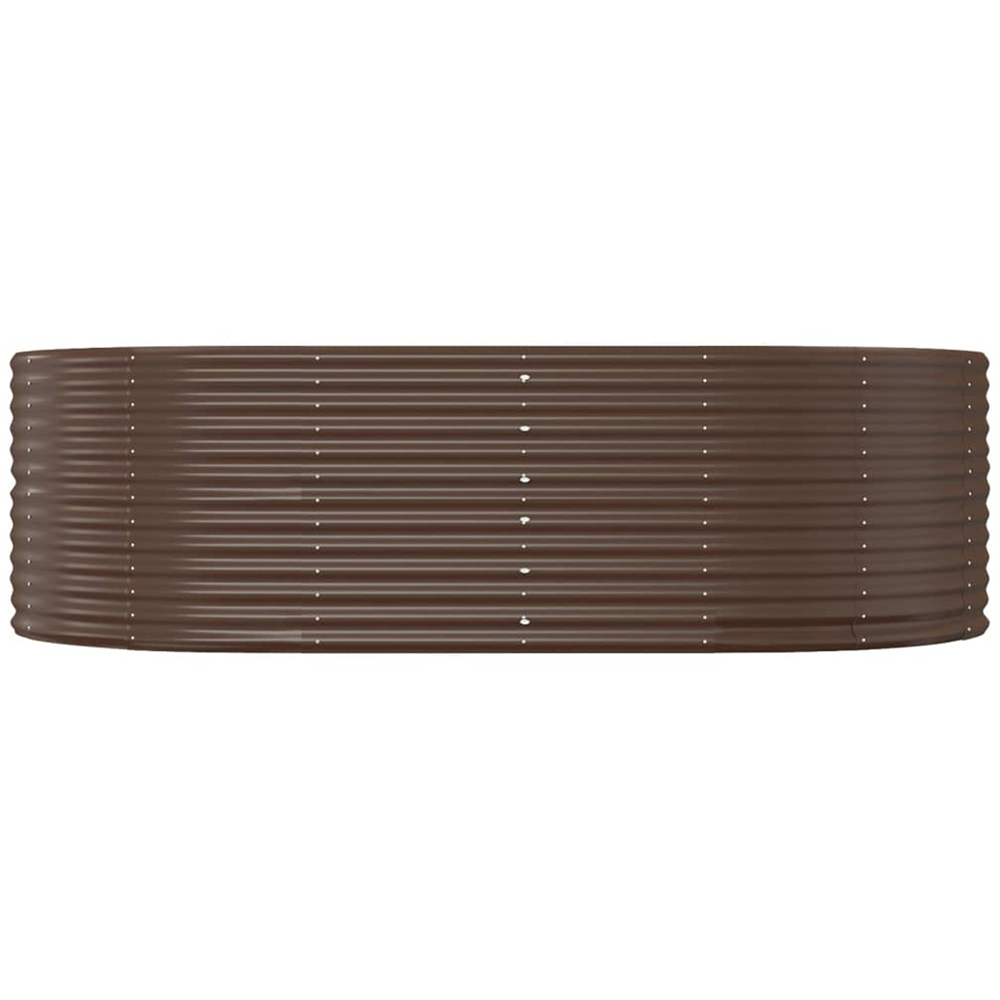 vidaXL Brown Galvanised Steel Raised Garden Bed 68 x 212 x 140cm Image 2