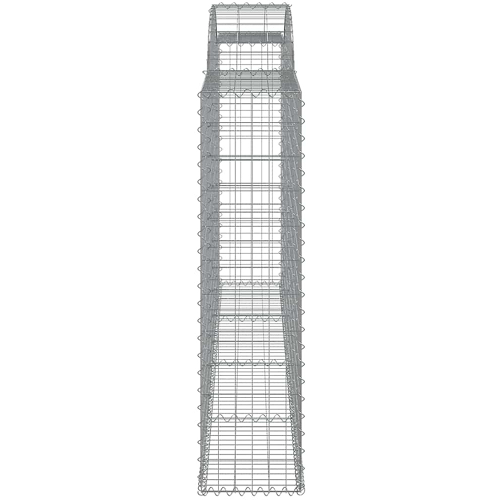 vidaXL Silver Galvanised Iron Arched Gabion Basket 300 x 30 x 120/140cm 20 Pack Image 3