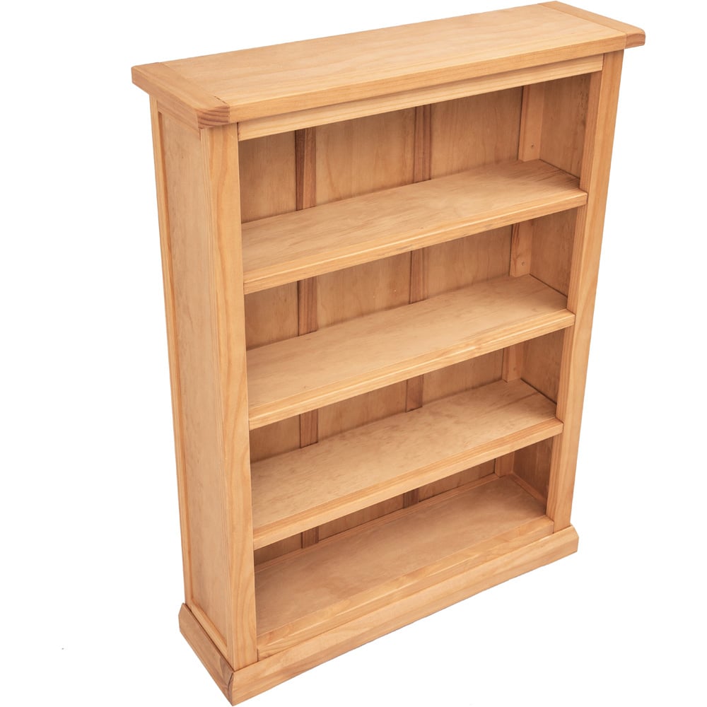 Lucca 4 Shelf Waxed Wide Bookcase Image 4