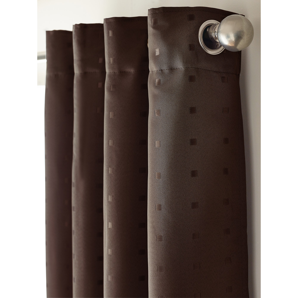 Alan Symonds Madison Chocolate Ring Top Curtain 168 x 137cm Image 2