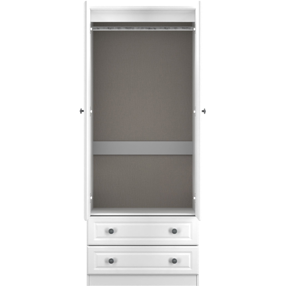 Crowndale Pembroke 2 Door 2 Drawer Matt White Wardrobe Ready Assembled Image 4