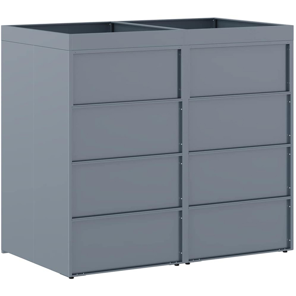vidaXL Light Grey 2 Wheelie Bin Storage Shed with Planter Roof Image 6