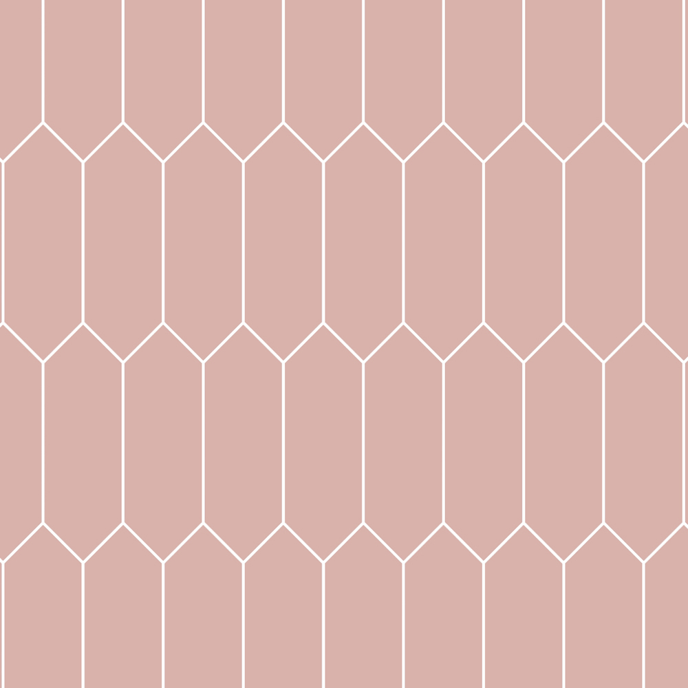 Splashbax Premium Artisan Elongated Hexagon Blossom Pink Acrylic Bathroom Wall Panel 2400 x 1200mm Image 2