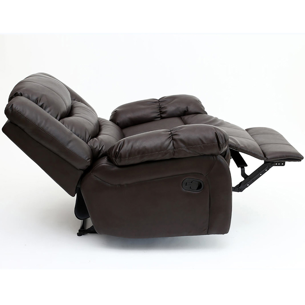 Furniture Online Seattle Brown Bonded Leather Manual Recliner Chair Image 4