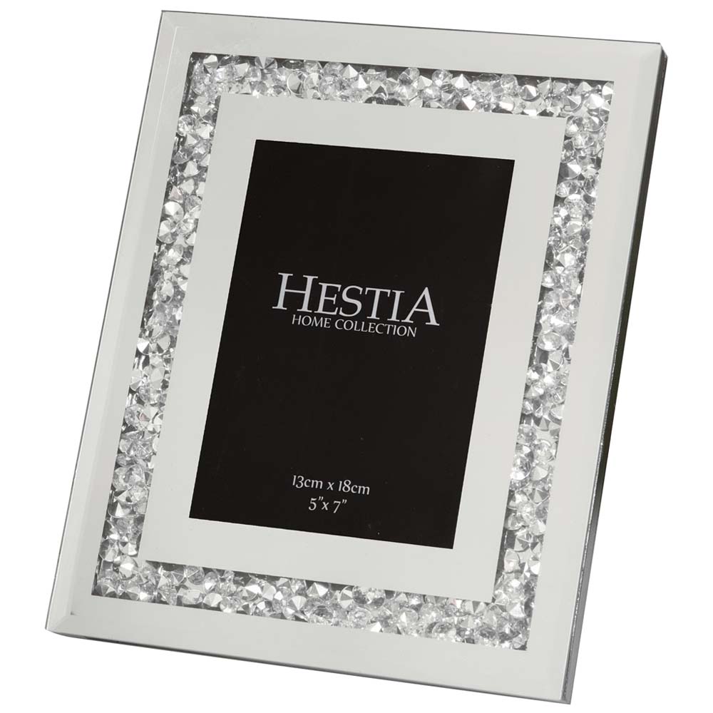 Hestia Glass Crystal Edge Photo Frame 5 x 7 inch Image 1
