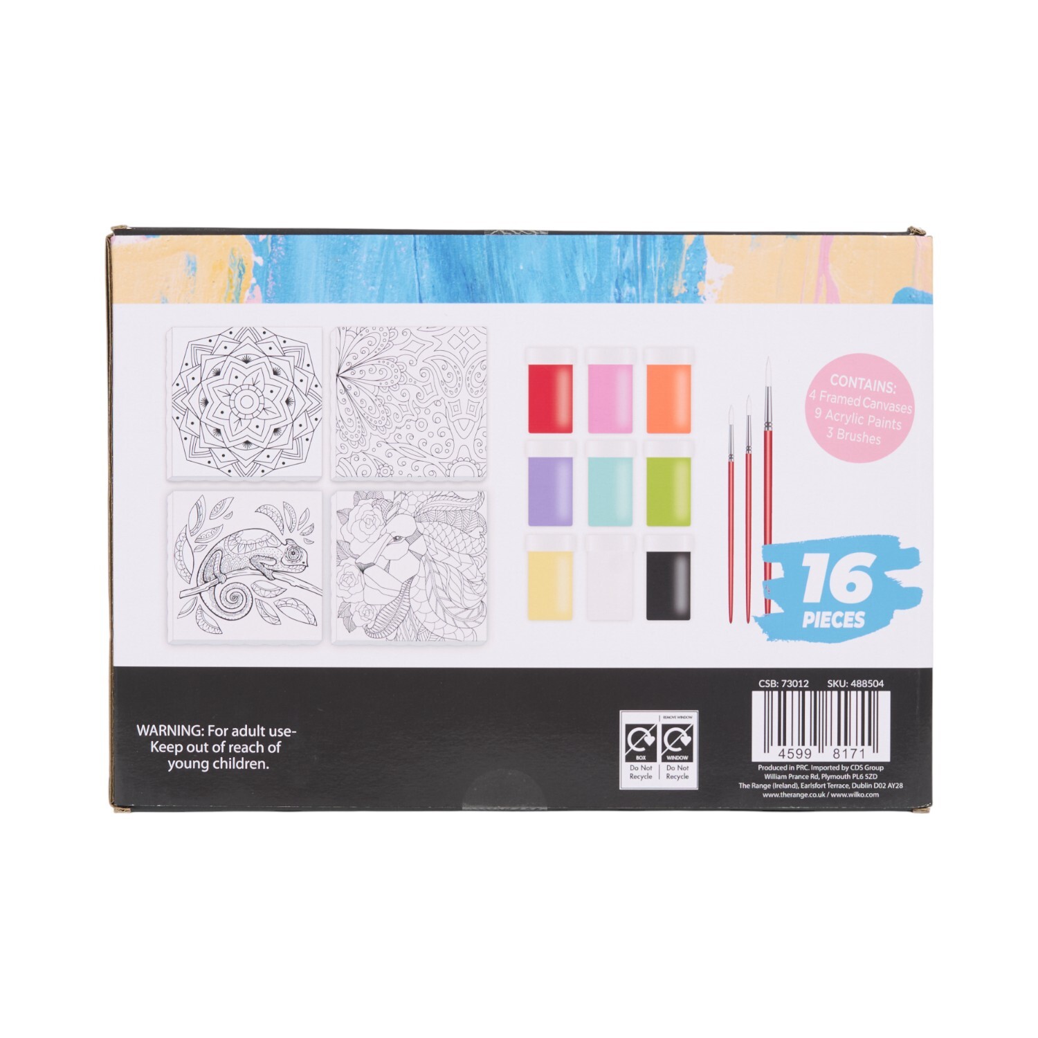 16 Piece Canvas Paint Set Image 3