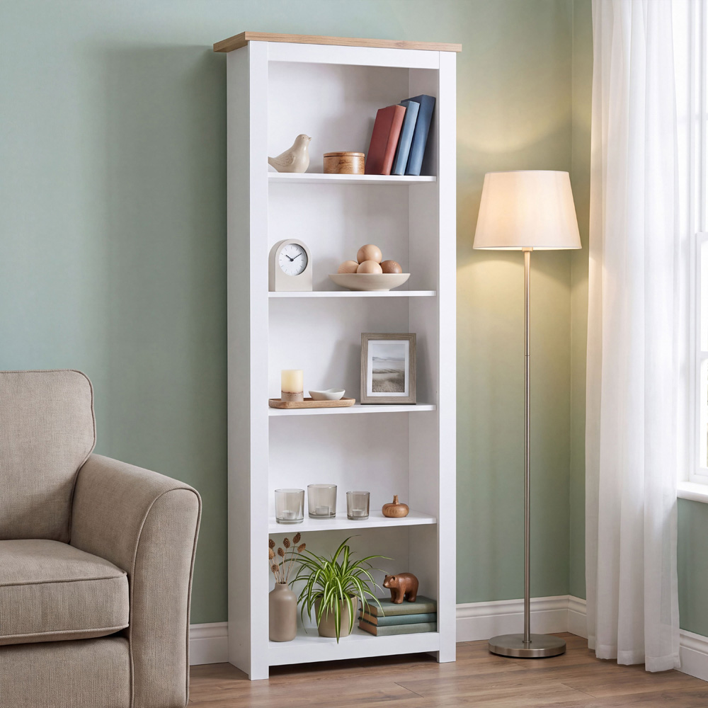 VIDA DESIGNS Arlington 5 Shelf White Bookcase Image 1