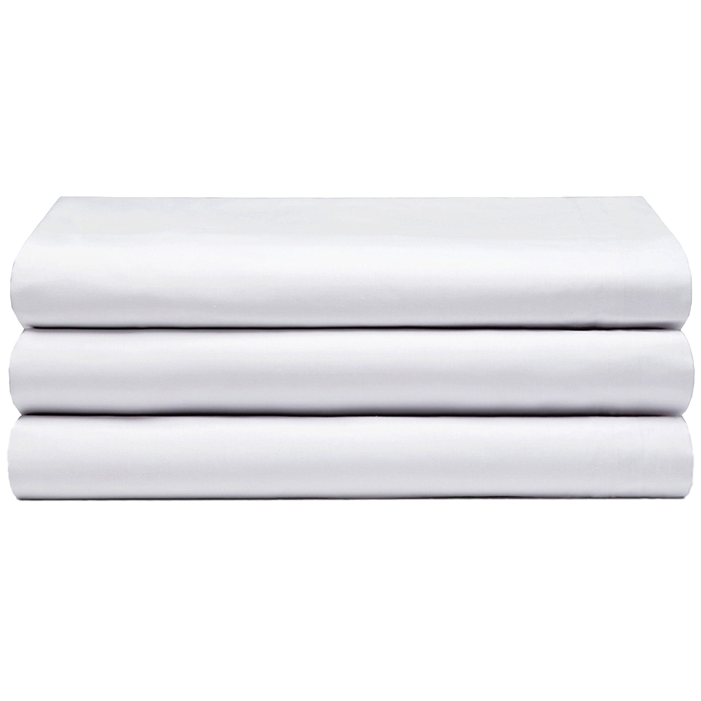 Serene Double White Flat Bed Sheet Image 1