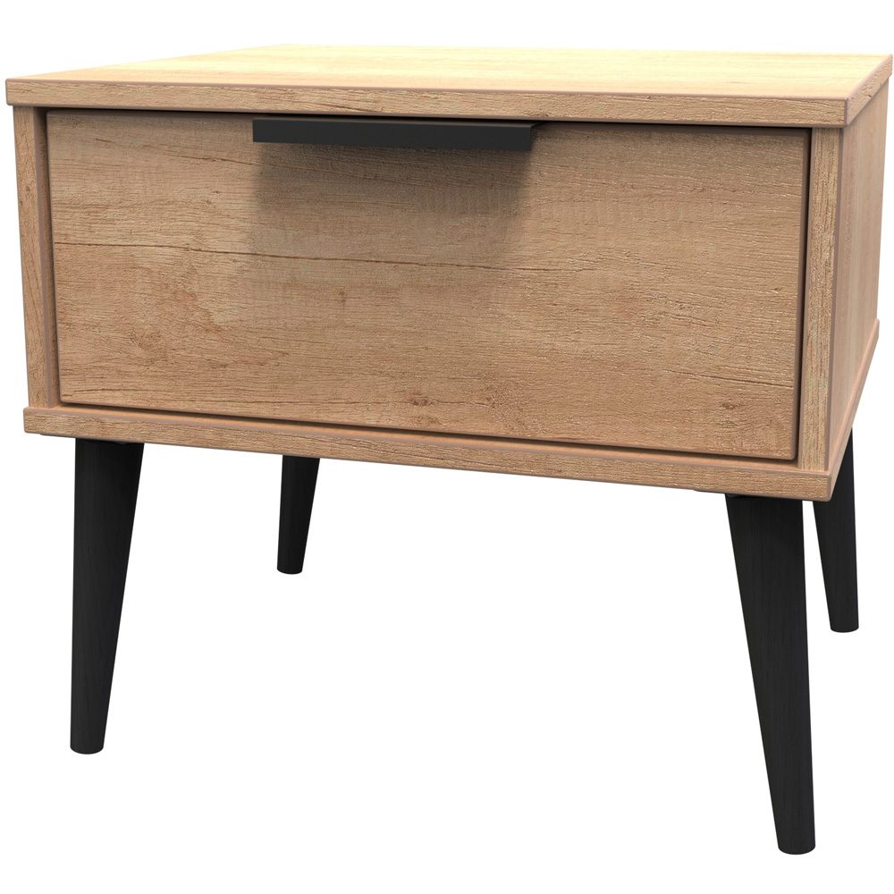 Crowndale Hong Kong Single Drawer Nebraska Oak Wide Side Table Ready Assembled Image 2