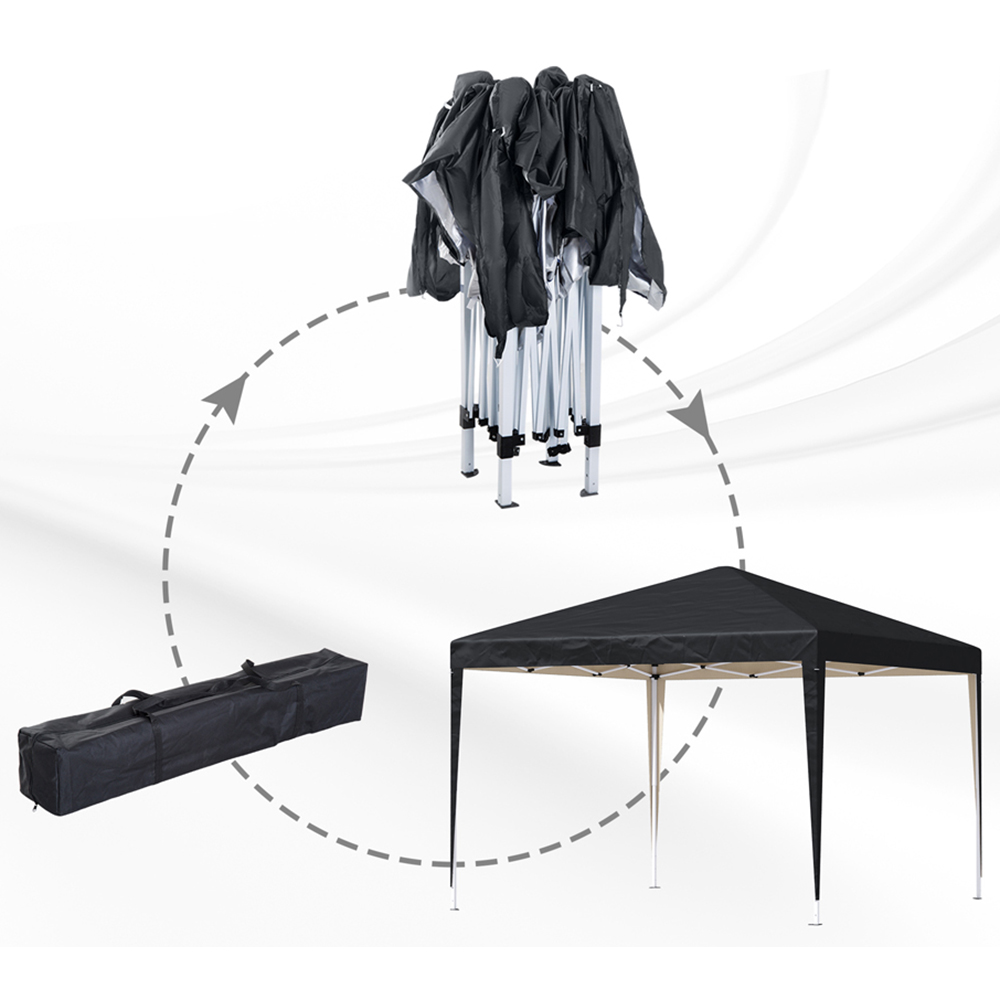 Outsunny 3 x 3m Black Marquee Pop-Up Gazebo Image 5