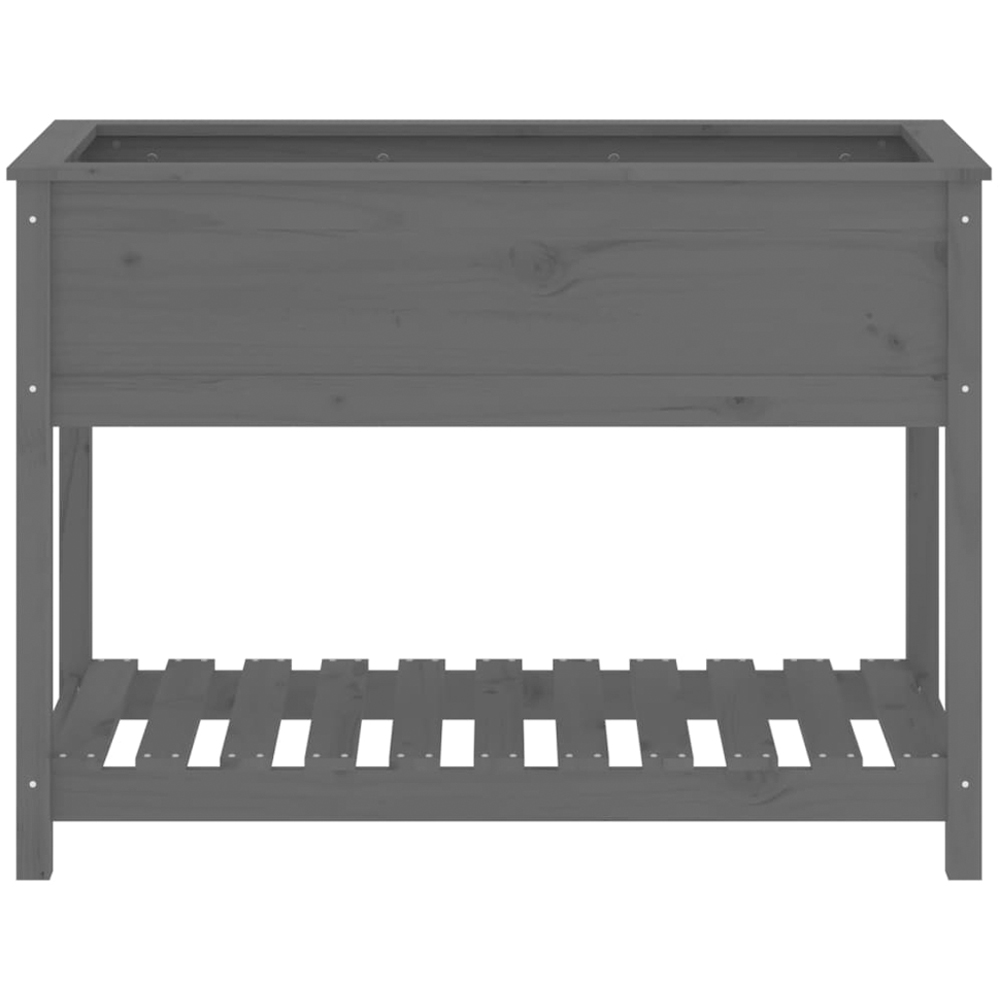 vidaXL Single Shelf Grey Solid Pine Wood Garden Planter 111.5 x 54 x 81cm Image 4